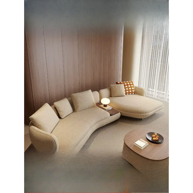 2026 new fabric sofa special-shaped combination medieval cream style living room high-end corner curved sofa