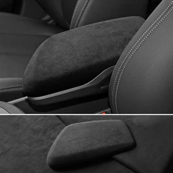 Made of Alcantara For BMW X1 F40 (2016-2021) Car Center Console Armrest Box Pad ABS Armrest Protective Cover Auto Accessories