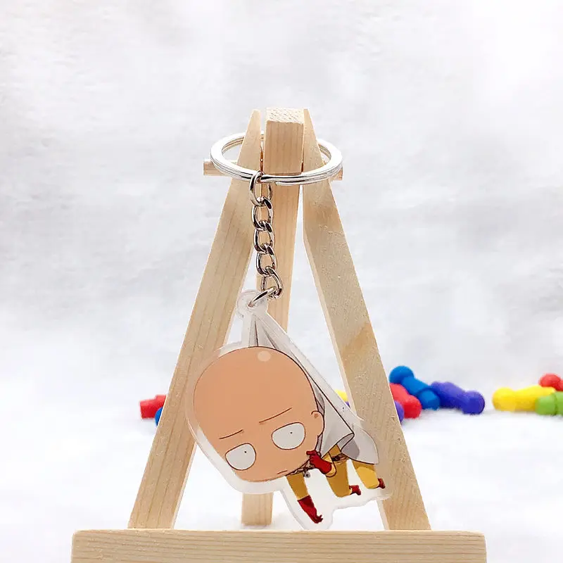 One-Punch Man Saitama Genos Tatsumaki Garou BLAST Q-version keychain creative high-value cartoon print student backpack pendant view 2