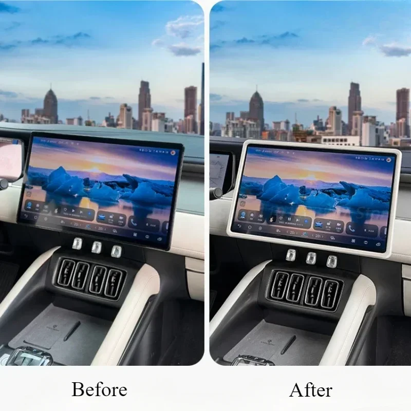 For BYD Song L DMi/EV Car Navigation Screen Frame Protective Cover Special Silicone Strip Interior Modification Car Accessories