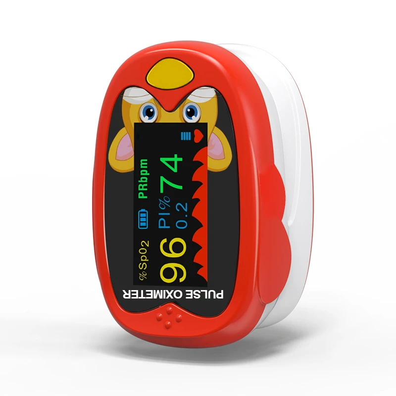 1PC Recharge Child Kids Cartoon Finger Pulse Oximeter Pediatric Oximetro TFT Nurse Pediatric Oxygen Saturometer Heart Rate Meter