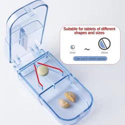 1pcs Portable Pill Cutter Splitter Divide Medicine Storage Tablet Splitters Cut Slicer Home Pill Cases Dispenser Pill Box