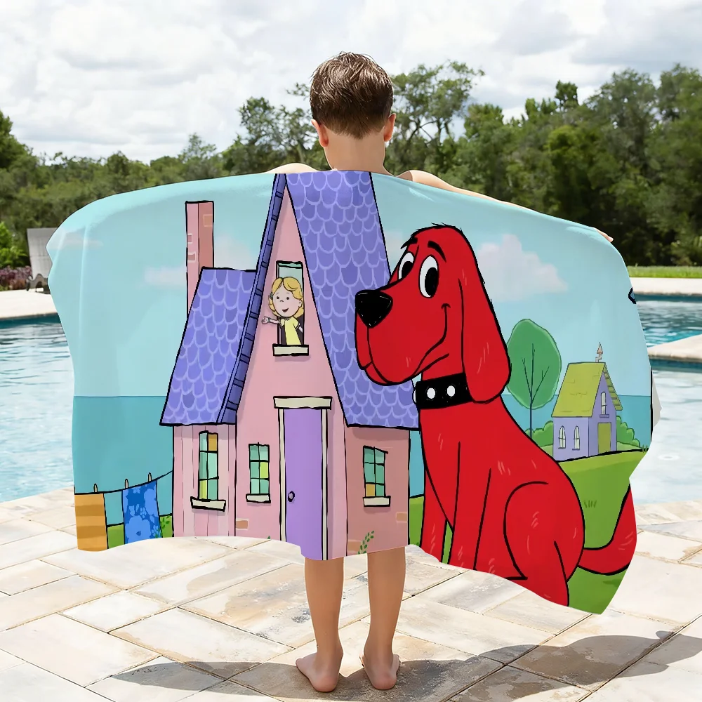 Cartoon Clifford the Big Red Dog Towel Shower Sauna Travel Spa Quick Dry Gym Accessories Soft Large Beach Towels view 5