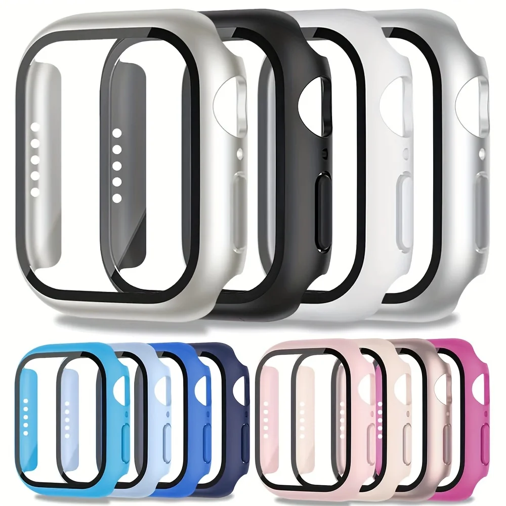 Glas+Abdeckung für Apple Watch Case11 10 9 8 7 6 SE 5 4 iWatch Zubehör Displayschutzfolie Apple Watch Serie 40/41/42/44/45/46mm