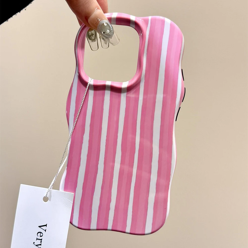 Luxuriöse 2-in-1 Glänzende Zweifarbige Wellenstreifen-Hülle für iPhone 13 14 15 16 17 18 Pro Max mit Farbkollisions-Design und Stoßfestem Schutz – Detail 5