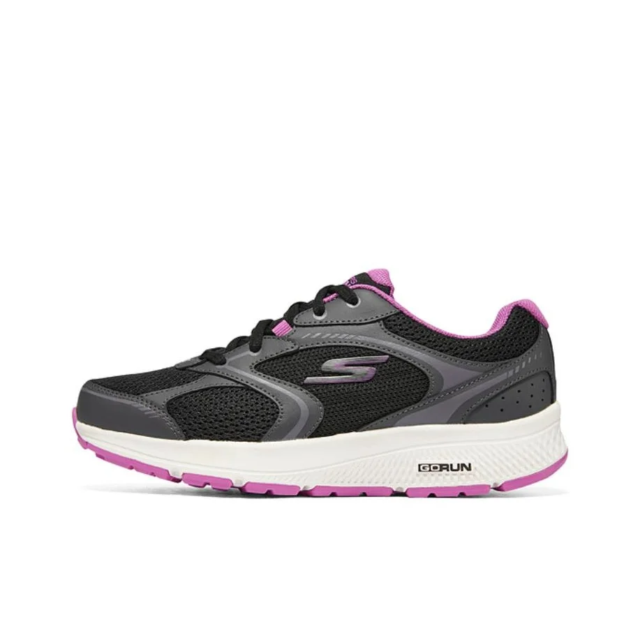 Skechers Mesh Low top Casual Running Shoes Women's Black Purple Wide 128280W-BKPR
