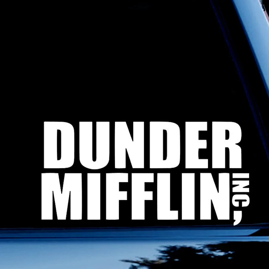 New Design for Dunder Mifflin Office Scratch Decal Applique for Waterproof Sunblock Window Car SUV, 15cm