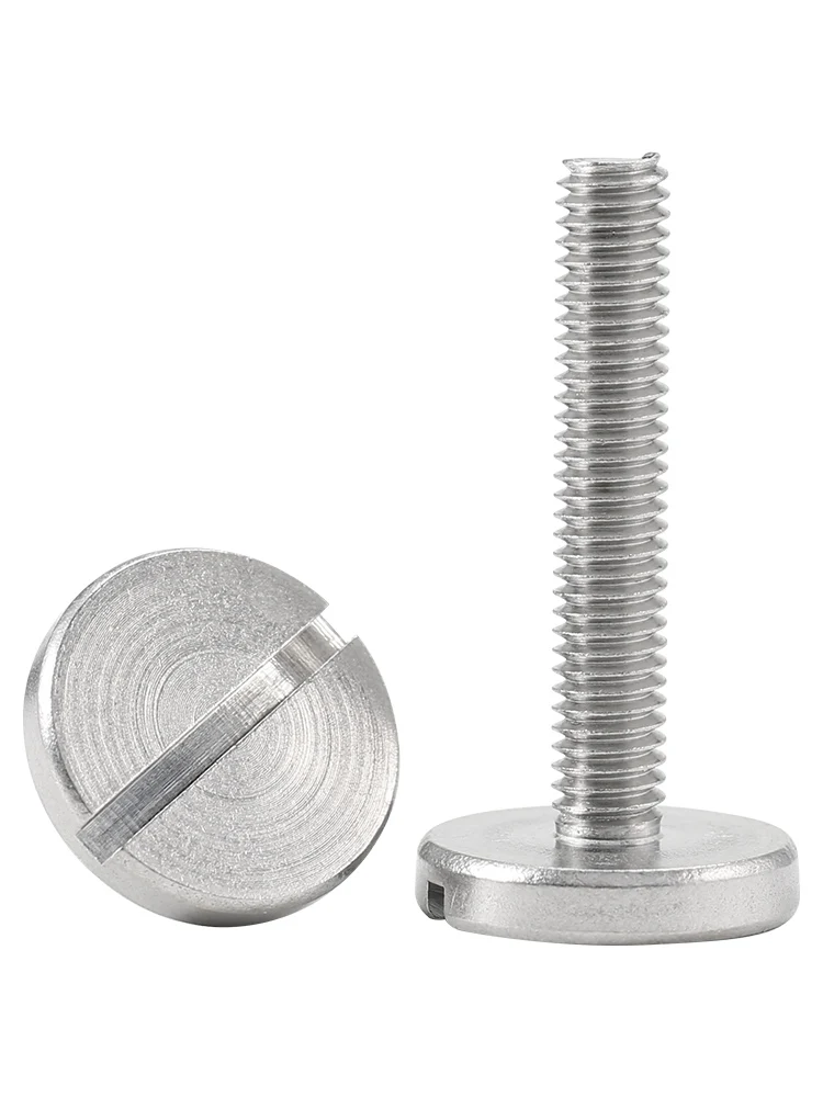 M2.5 M3 M4 M5 M6 Flat Big Round Slotted Head Screw Thread Grooving Bolt 304 Stainless Steel