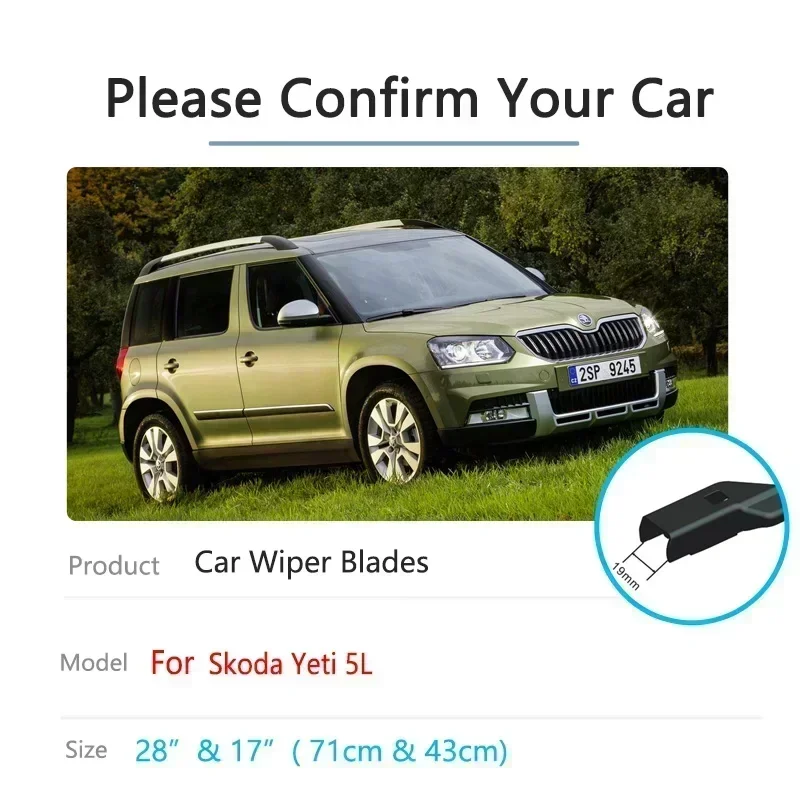 For Skoda Yeti 2009 2010 2011 2012 2013 2014 2015 2016 2017 Windscreen Windshield Accessories Window Auto Car Front Wiper Blade