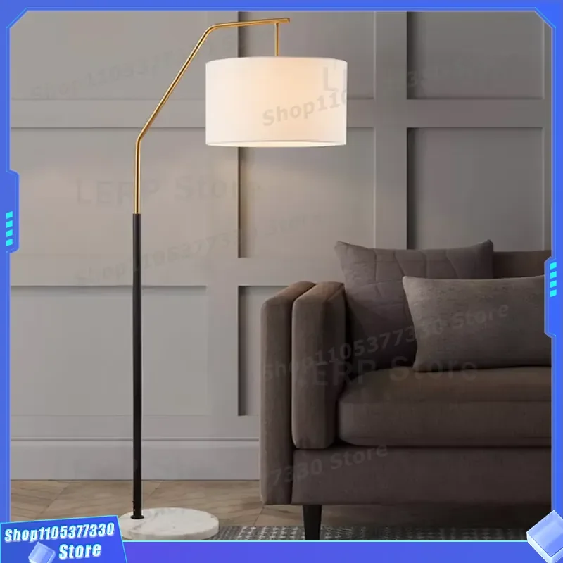 Modern Fabric LED Floor Lamp Simple Standing Light for Living Room Bedroom Study Eye Protection Night Light Home Decor Simple