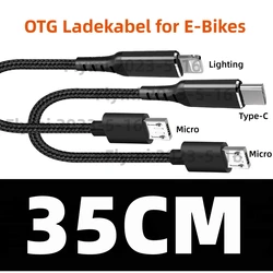 E-Bike Micro A to USB-C Charging Cable for Smartphones to Bosch E-Bike Display Charging Direction from Display to Smartphone OTG