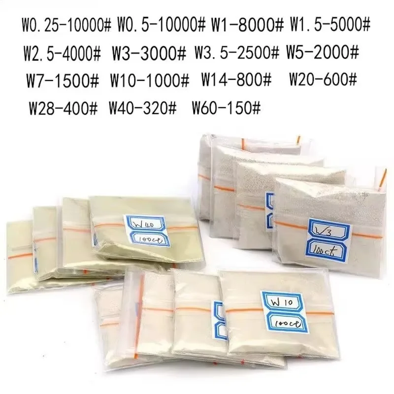 20g 100 Carats W0.25-w50 Synthetic Micron Powder, Professional Polishing Abrasive For Jewelry Jade Grinding