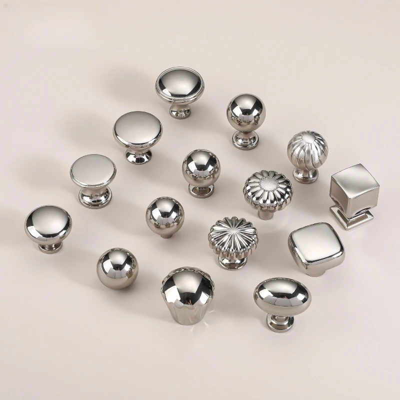 Silver Cabinet Door Handle, Creative Wardrobe/Cabinet/Drawer Knobs, Modern Minimalist Single-Hole Door Pull Furniture Hardware