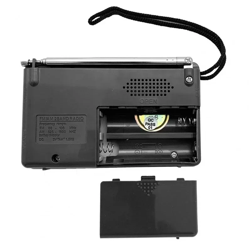 Radio portable R2048 avec antenne télescopique de poche, batterie 62 mini, AM, FM, multifonction, pour aîné