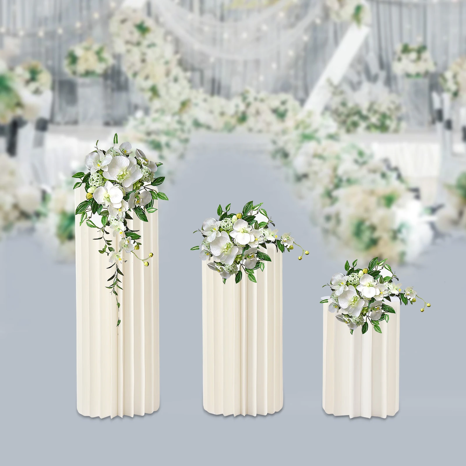 

Cardboard Vases White Cylinder Centerpiece Decor Stand Flower VaseTables Decorations For Wedding Event Ornaments