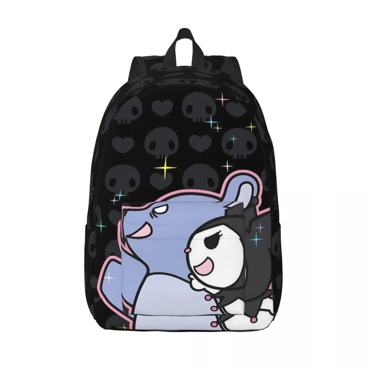 

Kuromi милые черепа Лолита Hello Kitty для подростков, школьная сумка для книг, готический кавайный холщовый рюкзак, рюкзак для среднего и старшего колледжа, пеший туризм