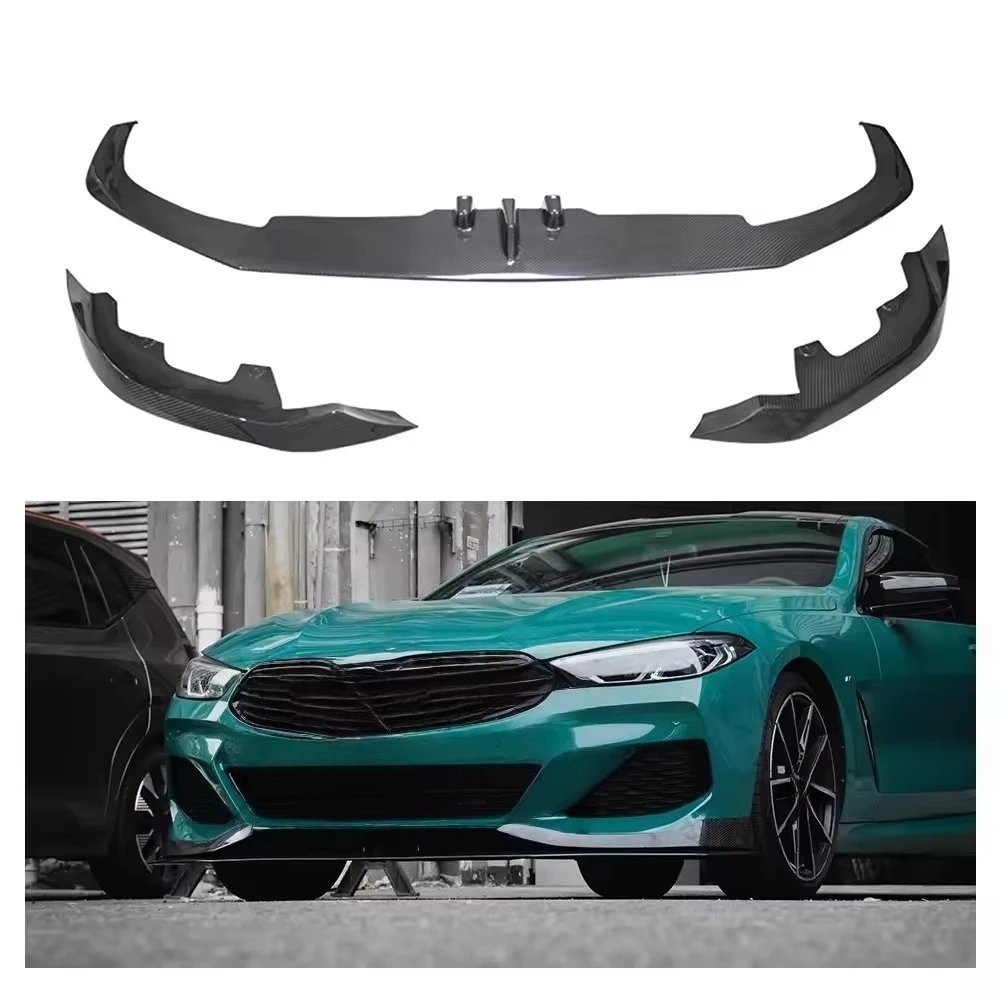 RELI5 PG لسيارات BMW 8 Series G14 840 850 2019 + AC Style ألياف الكربون الجافة الحقيقية العالمي المفسدين الخلفي الجبهة شفة ممتصة للصدمات الناشر Bo