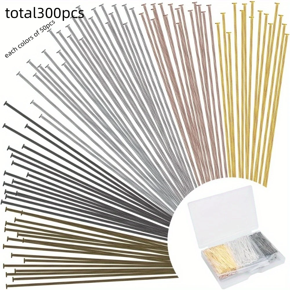 300pcs/box mixed T-shaped pin, nine-child pin, ball pin, DIY hand-made necklace, bracelet, bead jewelry accessory 30/40/50/60/70