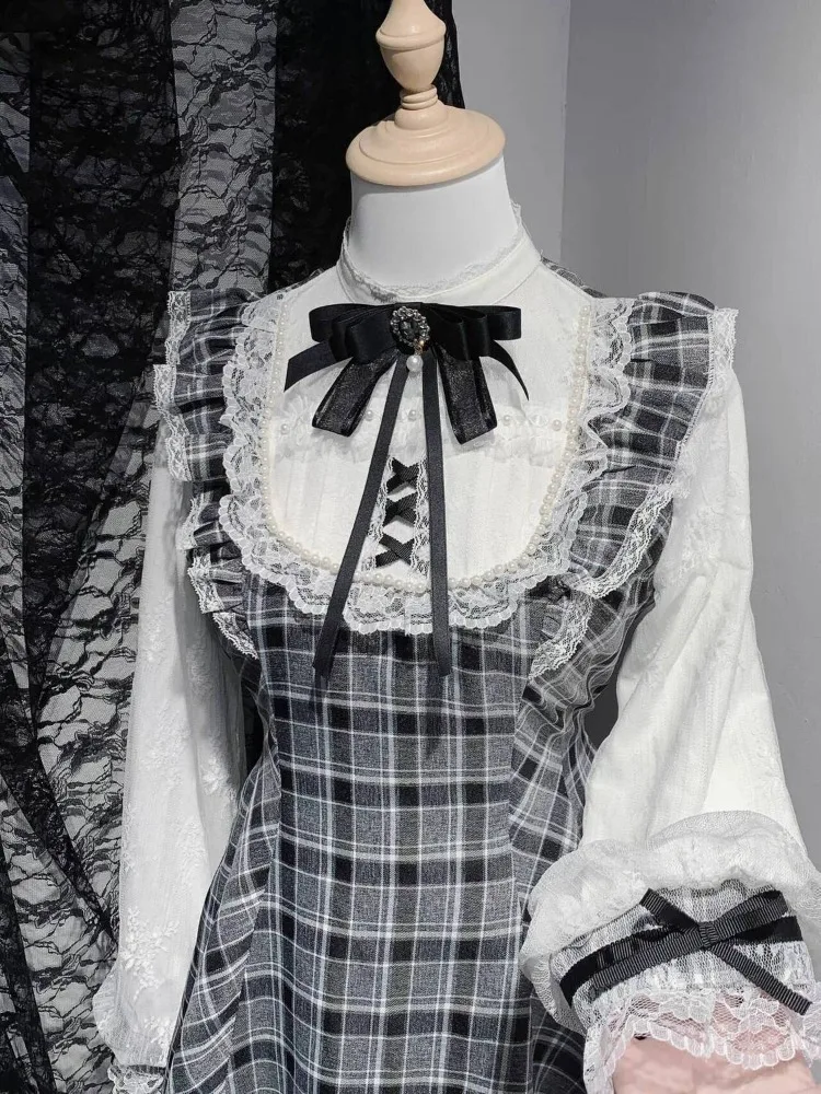 

Милая офисная женская одежда, женский комплект из двух предметов, платья в стиле Харадзюку, топы в стиле гранж, эстетика, пуговицы, бант, каваи, японские модные костюмы