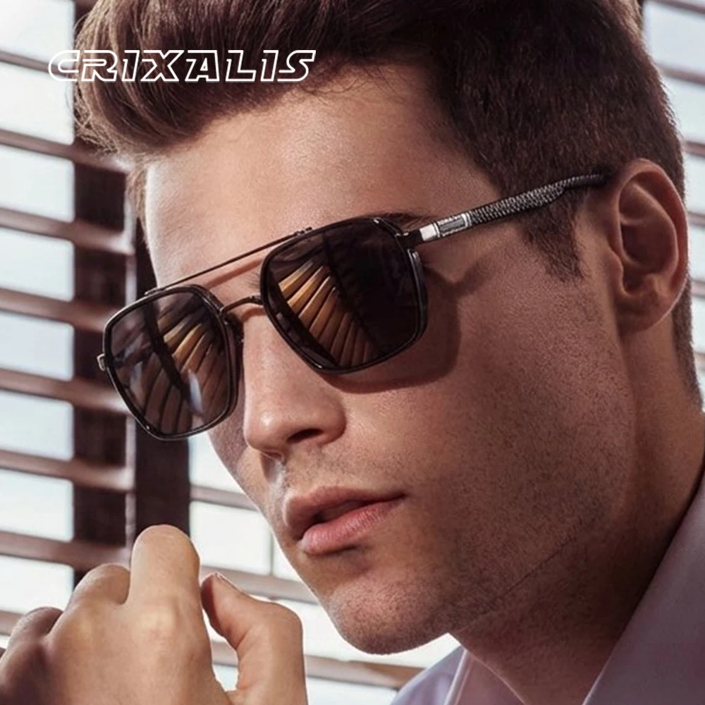 CRIXALIS Polarisierte Sonnenbrille für Herren, verschiedene Farben zur Auswahl, Metallrahmen, Radfahren, Tennis, Outdoor, Fahren, Damen, Herren, UV400