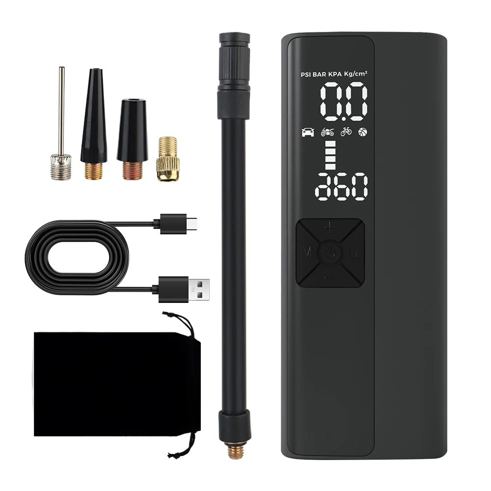 Bandenspanning Test 4000mAh Auto Luchtcompressor Band Luchtpomp 150PSI Draagbare Inflator Digitale Met LED Zaklamp