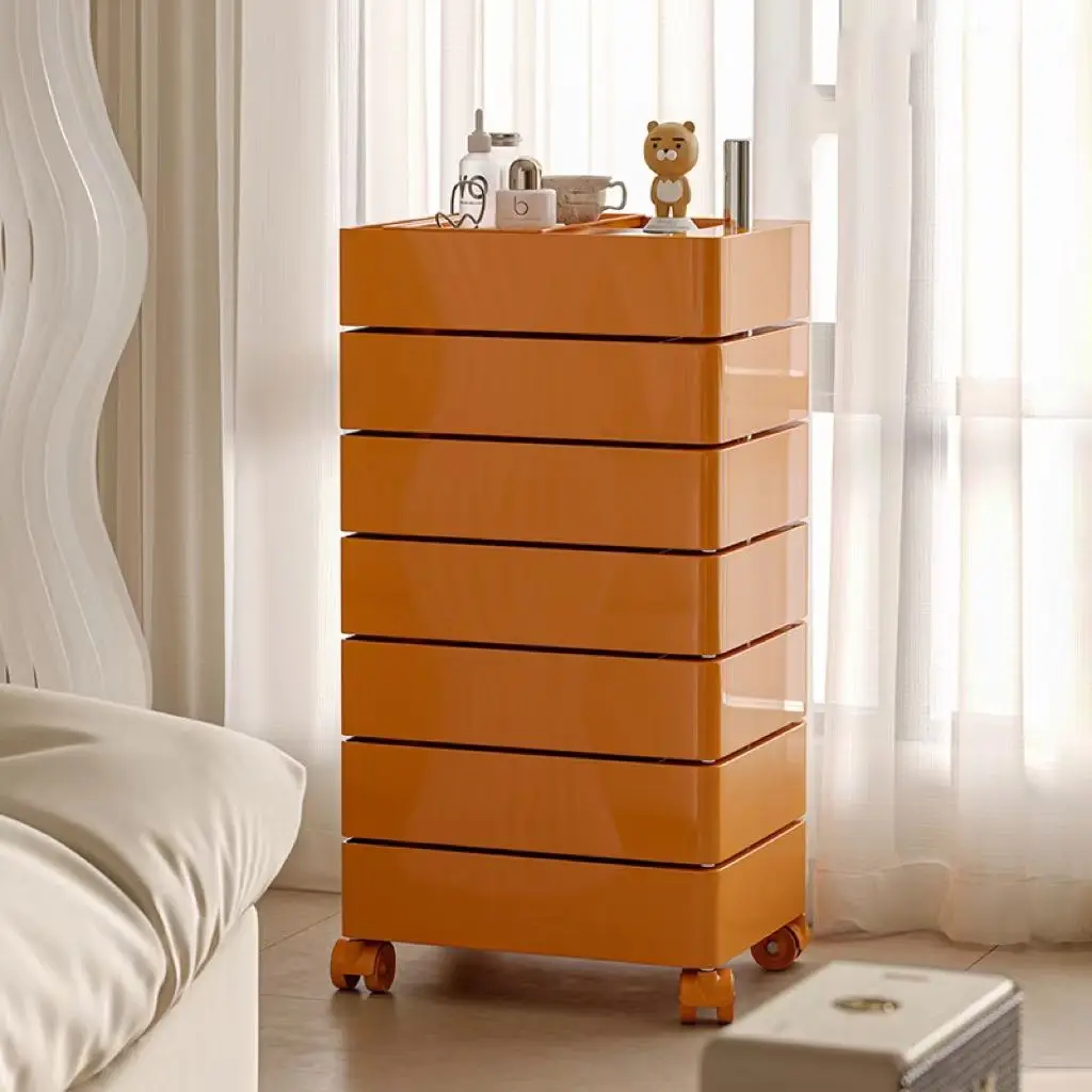 Rolling Storage Cabinet, Multifunctional Stackable Drawer Unit with Wheels, Stylish Accent Furniture for Living Room, Bedroom