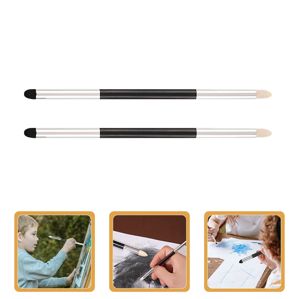 2 Pcs 지우기 펜 그림 도구 하이라이트 지우개 블렌딩 스틱 그리기 반죽 된 펠트 아티스트 용품 스케치 물티슈