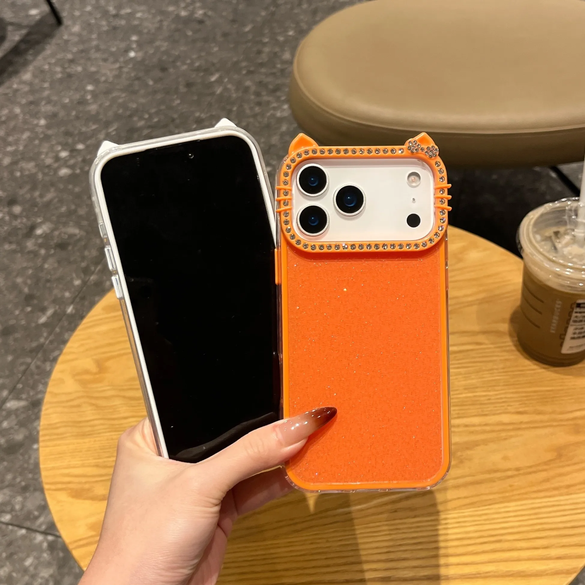 Чехол для телефона с кошачьими ушками подходит для iPhone 17, 16, 15, 14, 13, 12 pro Max, новый креативный персонализированный женский чехол с защитой от падения, новая мода