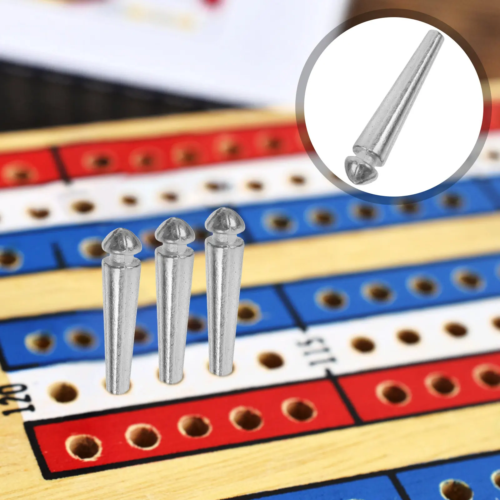 

100Pcs Metal Scoring Pegs Cards Game Scoring Needles Portable for Board Game Score Tracking Cribbage Board Pegs