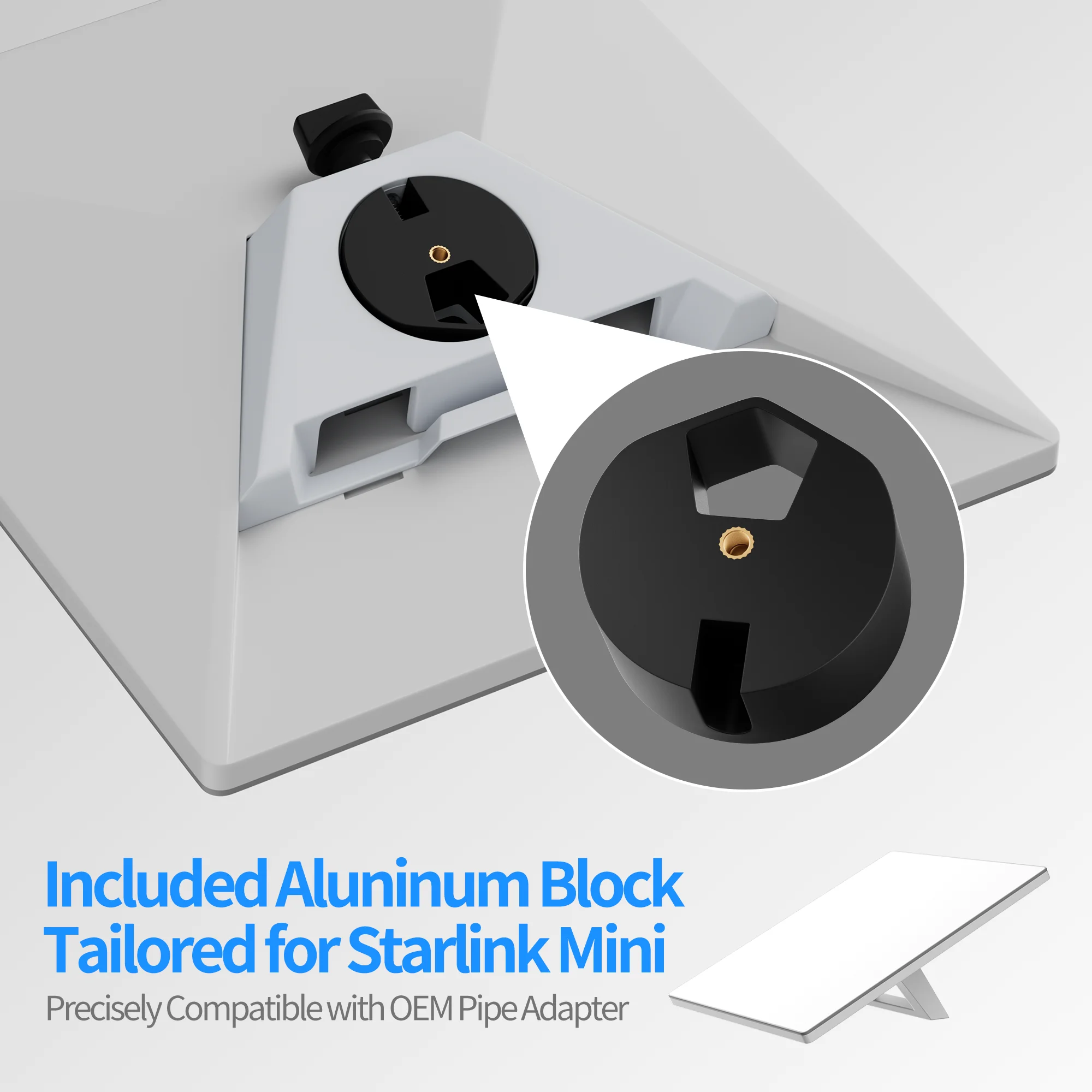 Starlink Mini Tripod Mount Adjustable Height and Tilt Satellite Pole Mount Kit with Original Pipe Adapter Portable
