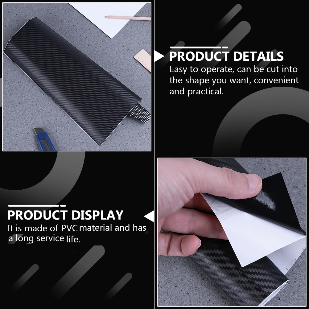 

1 Roll Carbon Fiber Wrap Film Sticker 4D Car Interior Decor Sticker For Motorcycle Laptop Hood Trunk Pvc Stick-On Roll