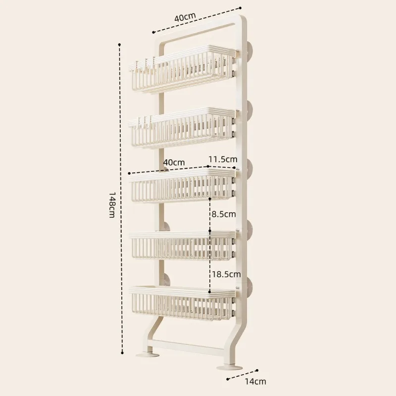 Refrigerator side rack Two-way basket multi-layer storage rack