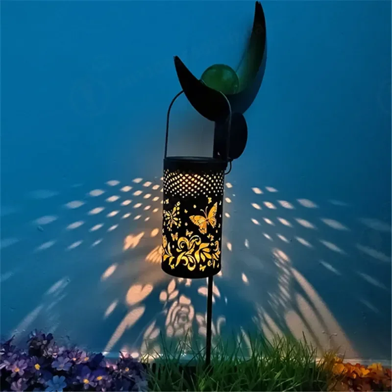 Solar Butterfly Projection Outdoor Courtyard Lawn Hanging Landscape Decoration Garden Butterfly Shaped Floor Lamp