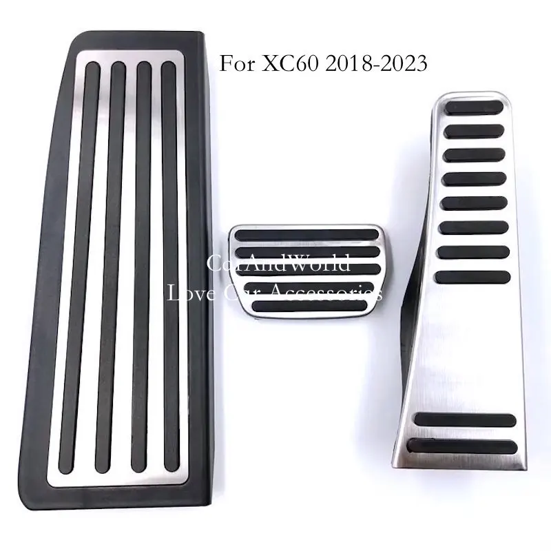 Aluminium Alloy Car AT Foot Rest Pedals Accelerator Gas Pedal Brake Cover Non-slip Pads For XC60 S60 V60 XC90 S90 V90 2017-2025