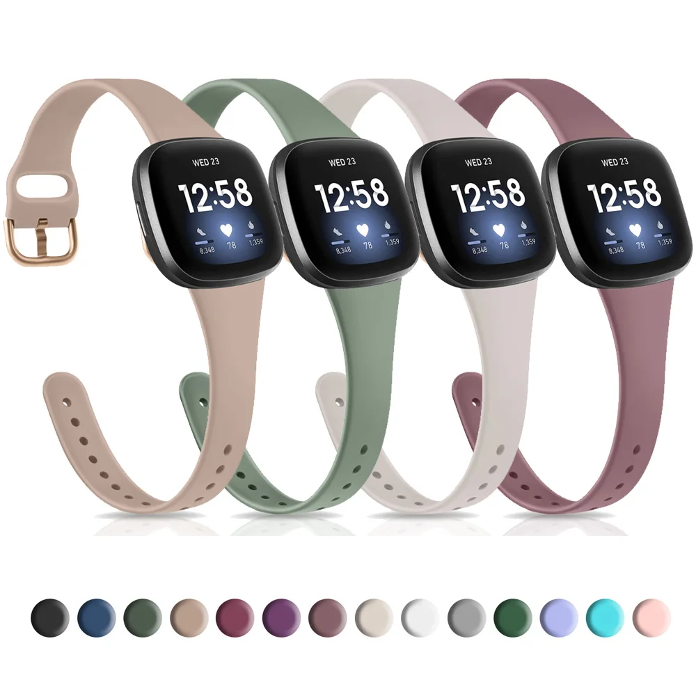 Silikon-Silm-Armband für Fitbit Versa 3/Versa 4-Band-Armband für Fitbit Sense/Sense 2 Armband-Armband-Ersatz