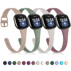 Silicone Silm Strap For Fitbit Versa 3/Versa 4 Band Bracelet For Fitbit Sense/Sense 2 Watchband Wristband Replacement