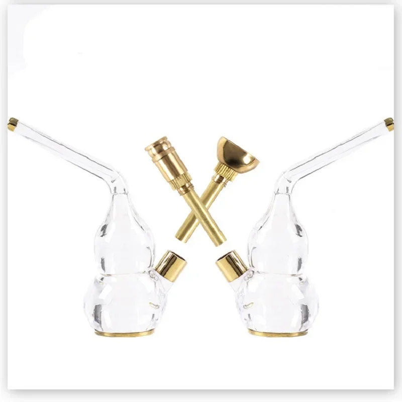 سعيد الاكريليك حرق جاف التبغ أنبوب تدخين المياه مع النحاس الجاف عشب العشب وعاء صغير الشيشة الشيشة مجموعة اكسسوارات الدخان