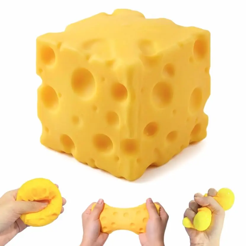 

Giant Cheese Squishy Toy, Jumbo Soft Cheese Squeeze Toy, Slow Rebound Stress Relief Ball, Sensory Toy for Adults, Gift