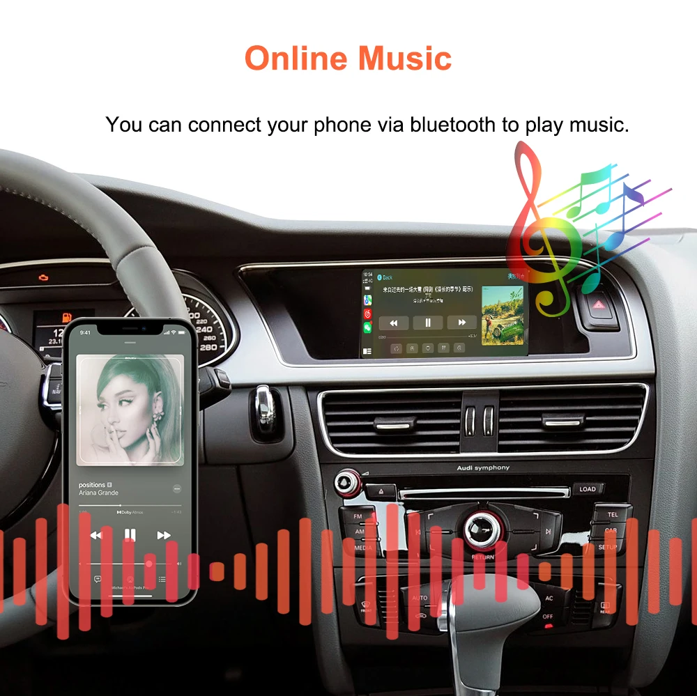 Bonroad OEM Bildschirm-Upgrade-Schnittstelle für Audi A4 B8 A5 Q5 2009-2015 Audi Concert Symphony Carplay Android Auto Modul Smart Box – Detail 11