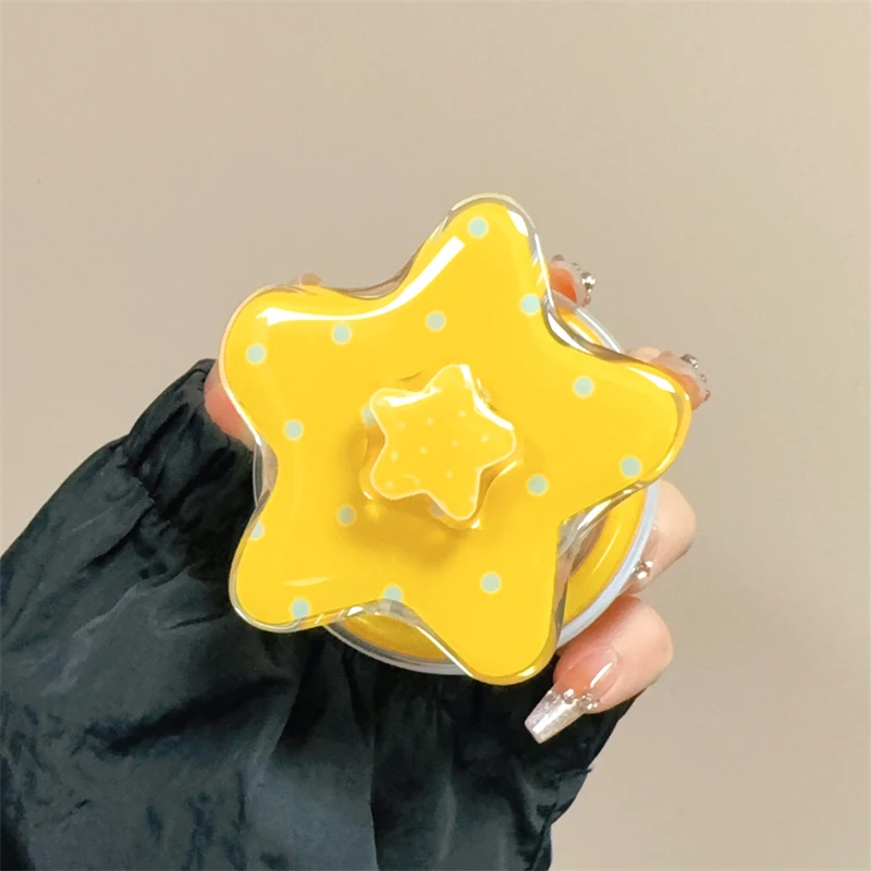 

Милая корейская мультяшная вращающаяся звезда Magsafe Griptok, подставка для телефона для IPhone, складной чехол для беспроводной зарядки, универсальный держатель для телефона