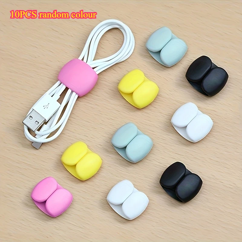 

10 Multi-functional Cable Organizers, Suitable for Charging Cables and Earphone Cables - Durable Plastic Anti-tangle Storage