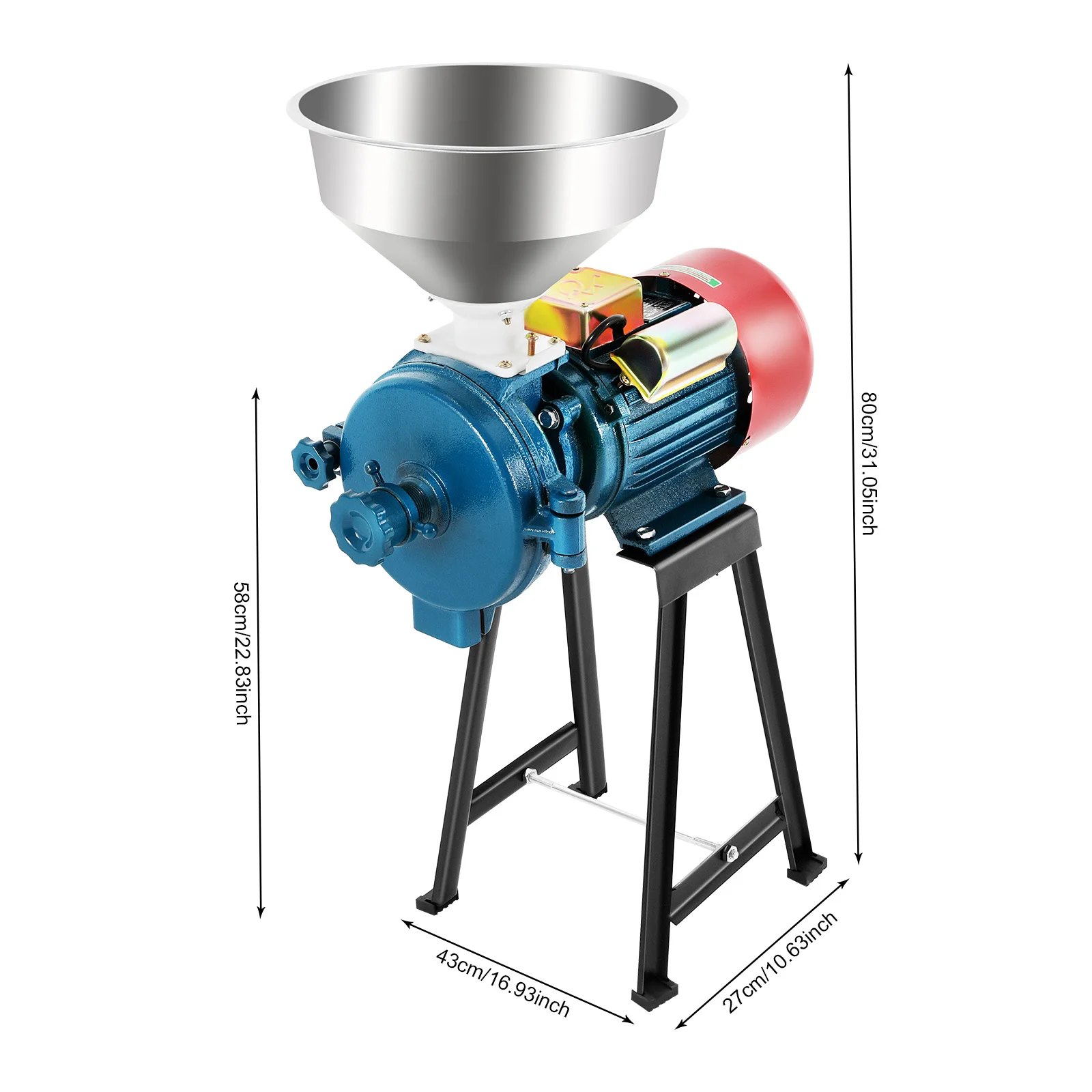 Image of 2200W Elektrische Getreidemühle, Vielseitige Pulvermahlmaschine, Getreidemehlmühle mit Ladeaufsatz