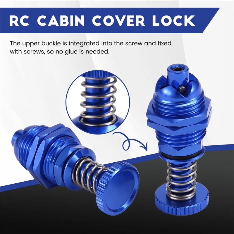 A45F-2Pcs 35Mm hauteur pousser Butto trappe cabine ressort couvercle serrure pour RC bateau corps coque pièces de rechange