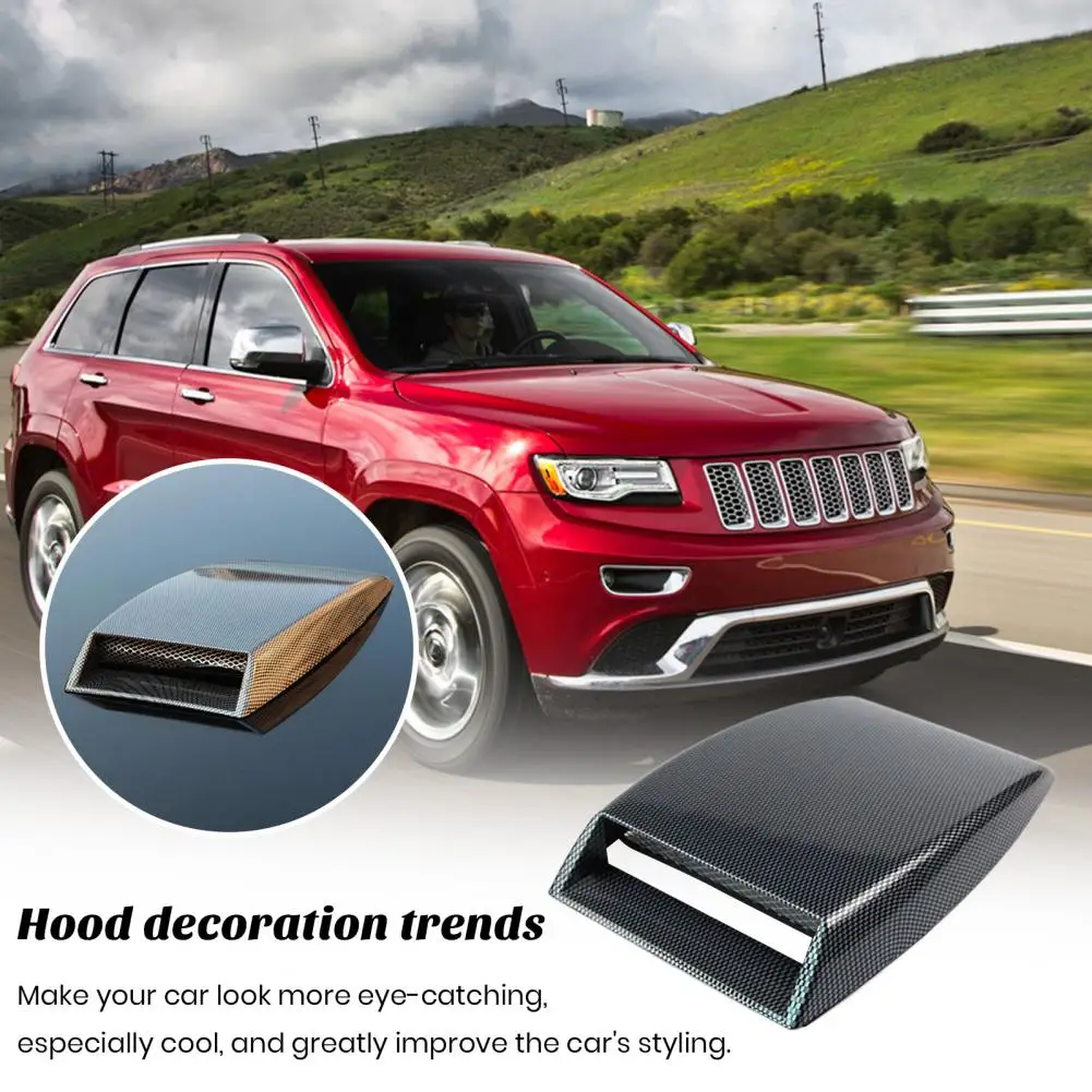 Car Hood Vent Decoration Vehicle Exterior Decorative Air Outlet Trim Simulated Car Hood Vent Cover for Heat-resistant