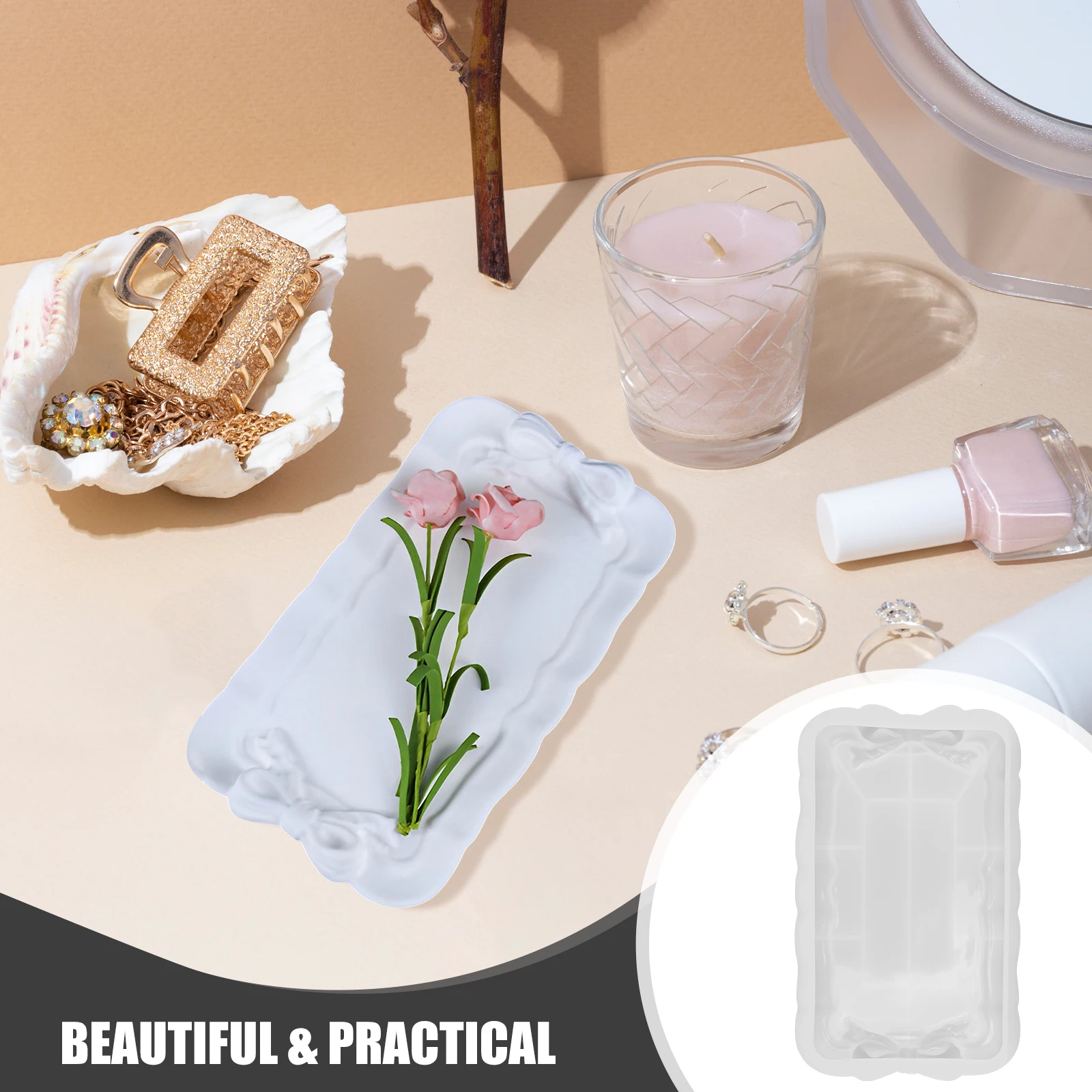 

Bow Storage Tray Silicone Mold Resin Epoxy Jewelry Trays Crafts Gifts Birthday Christmas Long Lasting Durable Easy Demold