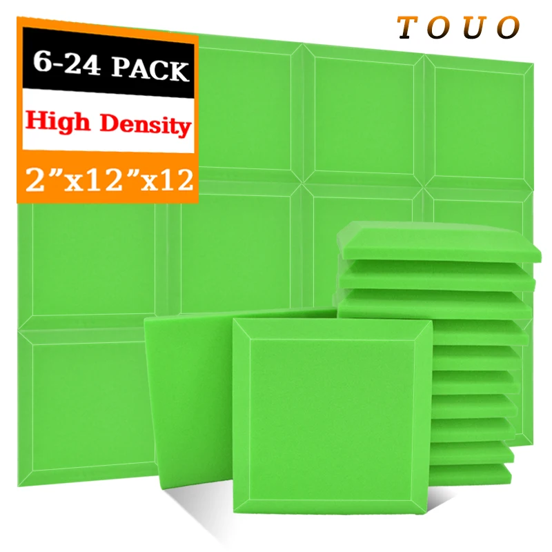 

TOUO 6/12/24pcs Acoustic Foam Studio Sound Foams Home Sound Absorbing Panel Large Square Hypotenuse Acoustic Treatment Material