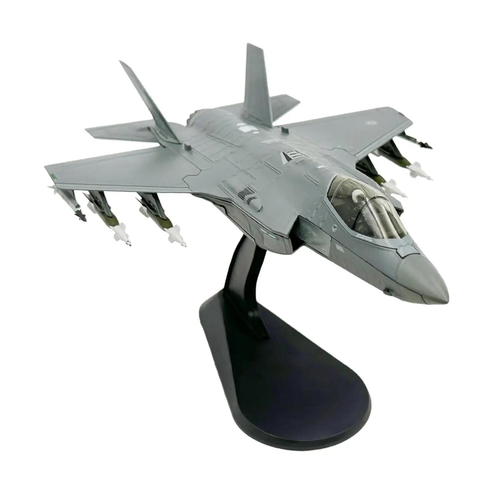 Alloy 1/72 F-35A airplane Diecast Model Gift Collection with Base Retro Plane Model for Office Bookshelf Bar Home Cafe