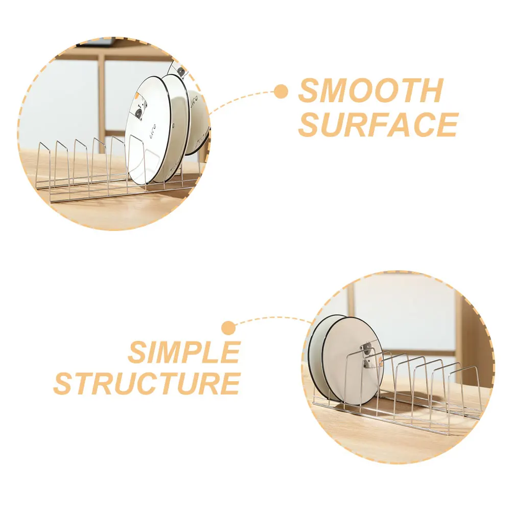 

Stainless Steel Kitchen Dish Drainer Rack 8 Compartments Bowl Drying Rack Compact Storage Drainage Holes Dish Organizer