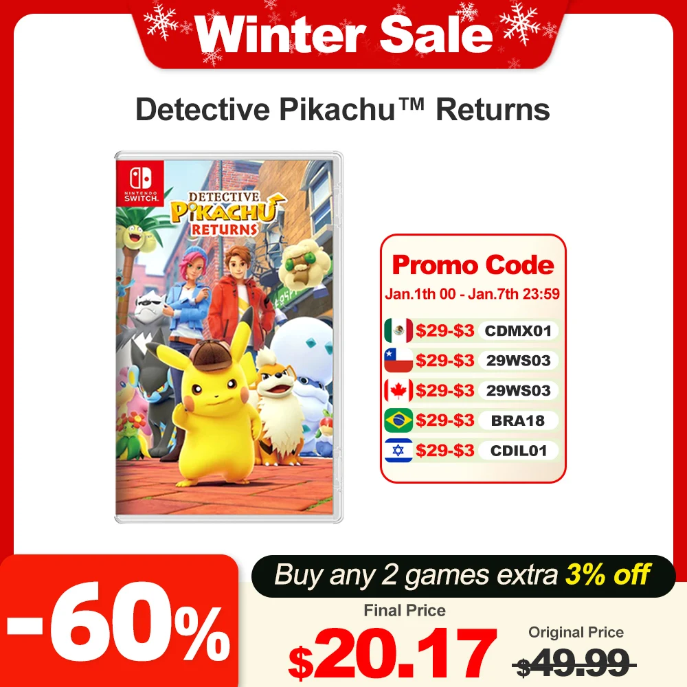 Detective Pikachu Returns Nintendo Switch Game Deals 100% Official Original Physical Game Card for Nintendo Switch Game Console