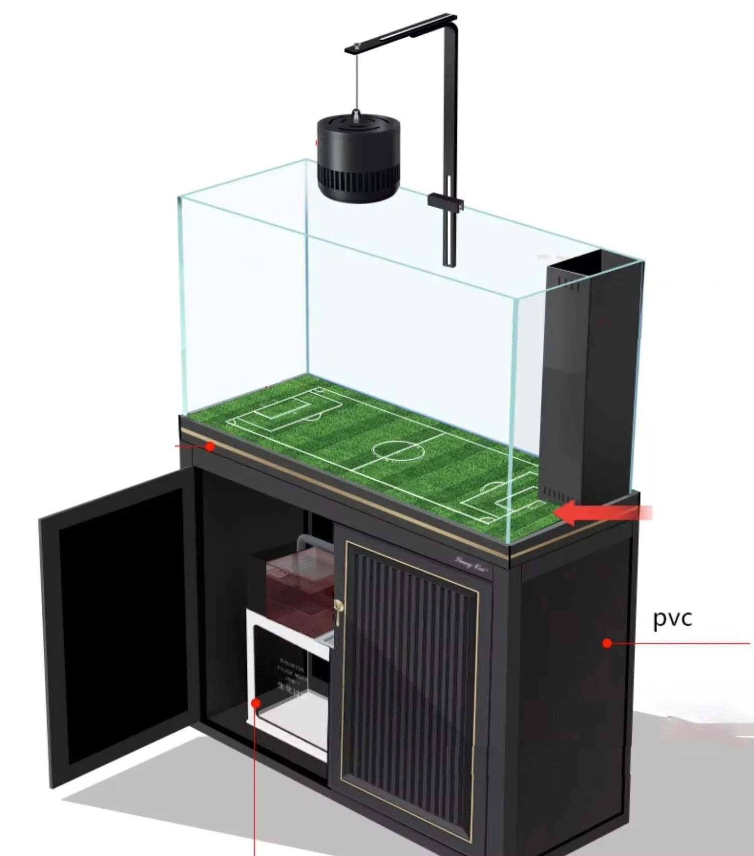 Suitable for large vertical special clear glass water plant ecological fish tank, fish tank with cabinet